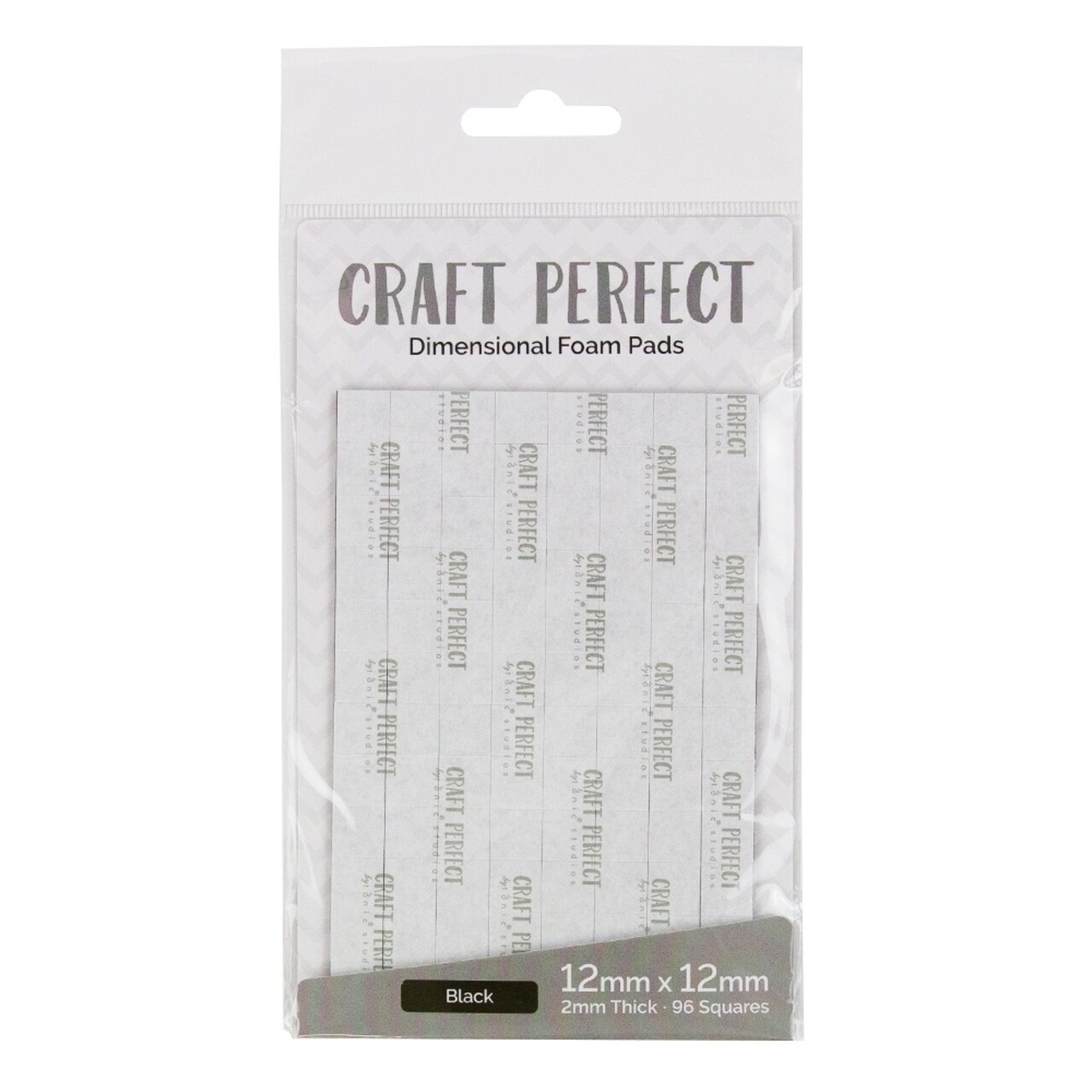 1/2" Dimensional Foam Adhesive Squares, Black (96/pk) - 9754e